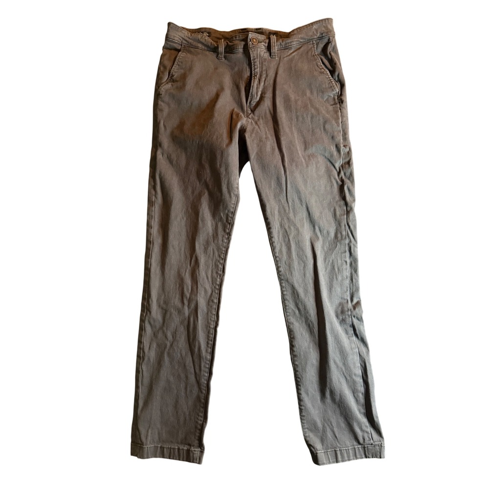 Lucky Brand 410 Athletic Chino Pants Mens 34 Grey Tapered Casual Twill